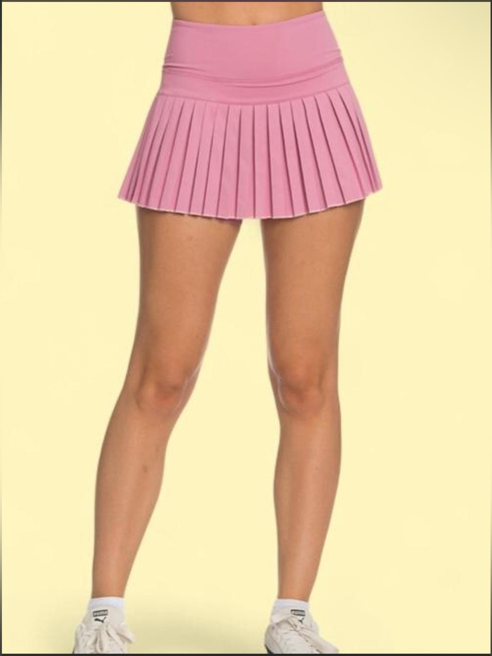 Gold Hinge Mauve Pleated TennisSkirt